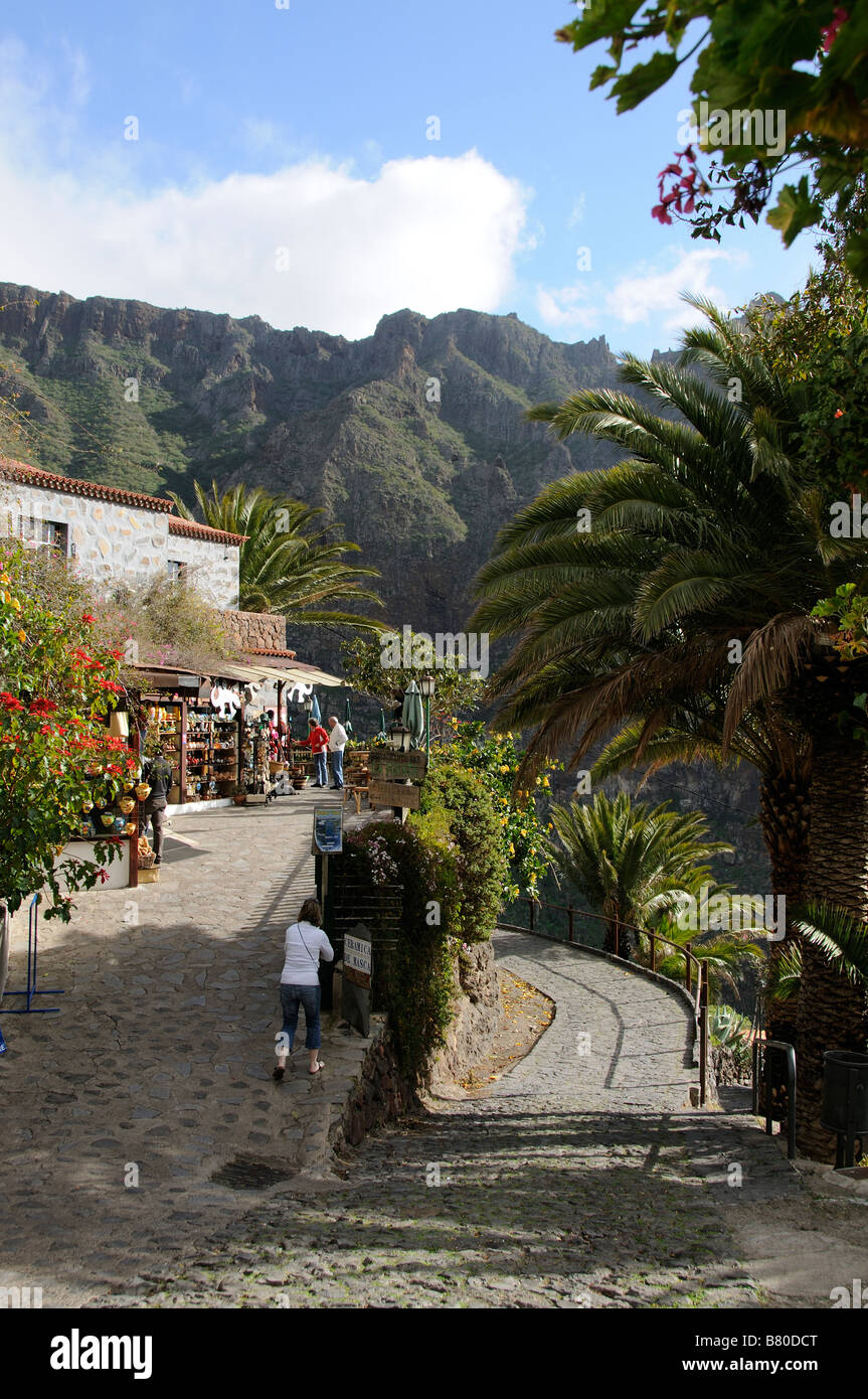 The small mountain village of Masca in the Teno massif Tenerife Canary Islands Stock Photo
