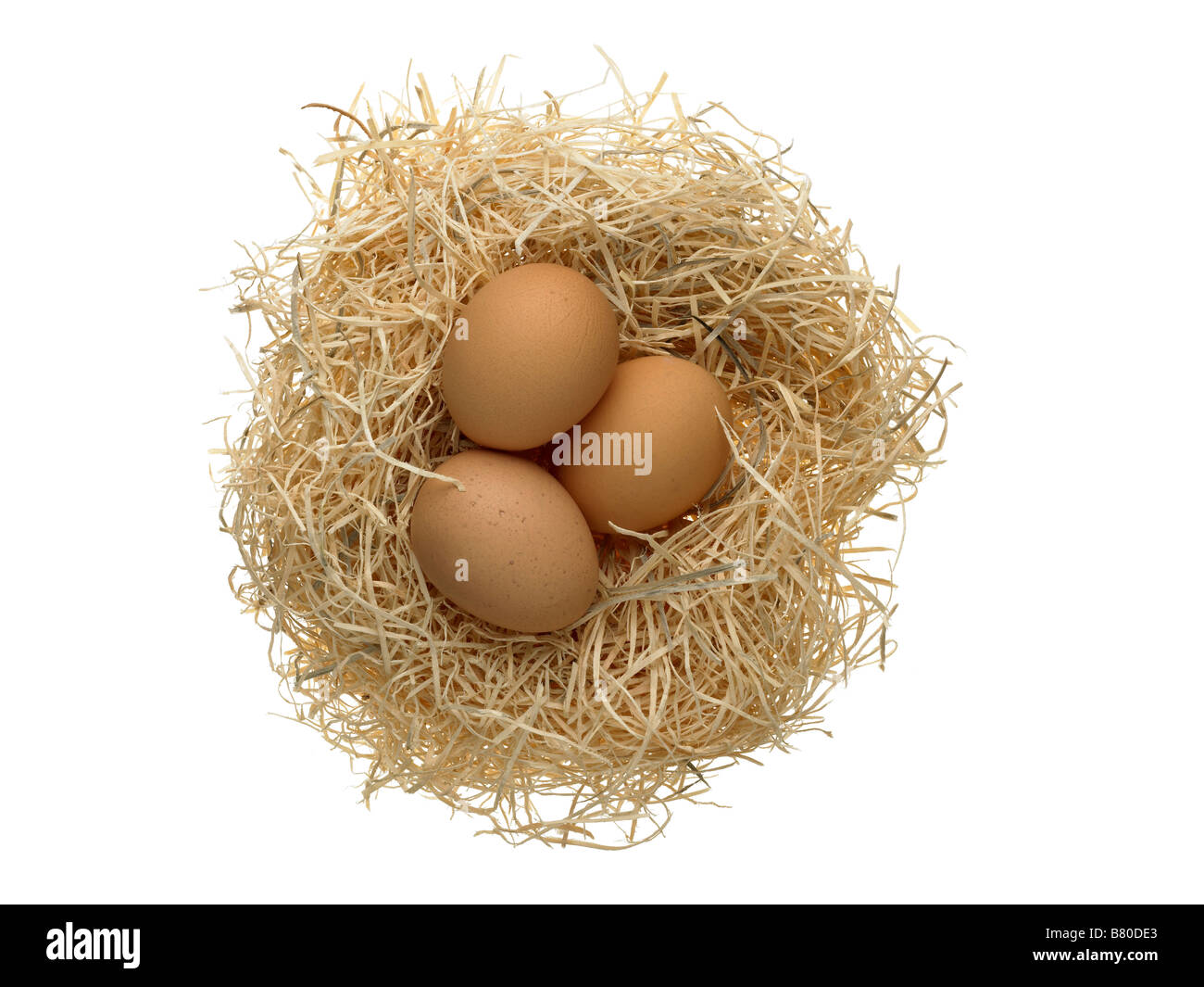 three eggs in a nest Stock Photo - Alamy