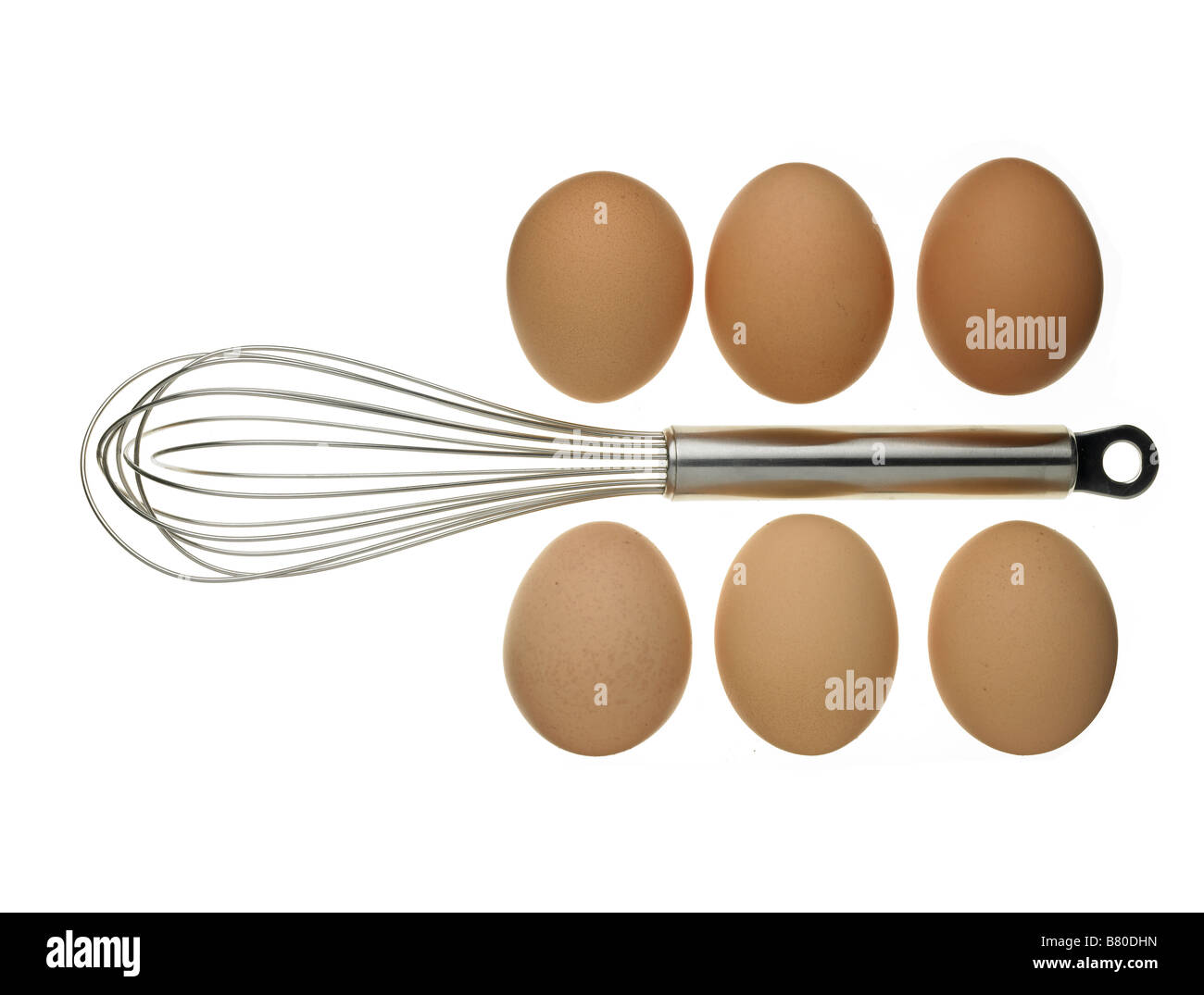 eggs and whisk Stock Photo
