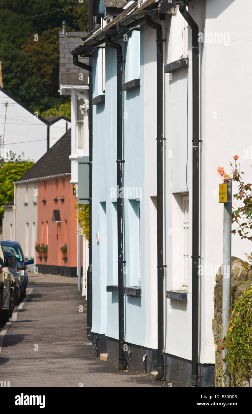 Typical terraced rural town housing in Usk Monmouthshire South Wales UK Stock Photo Alamy