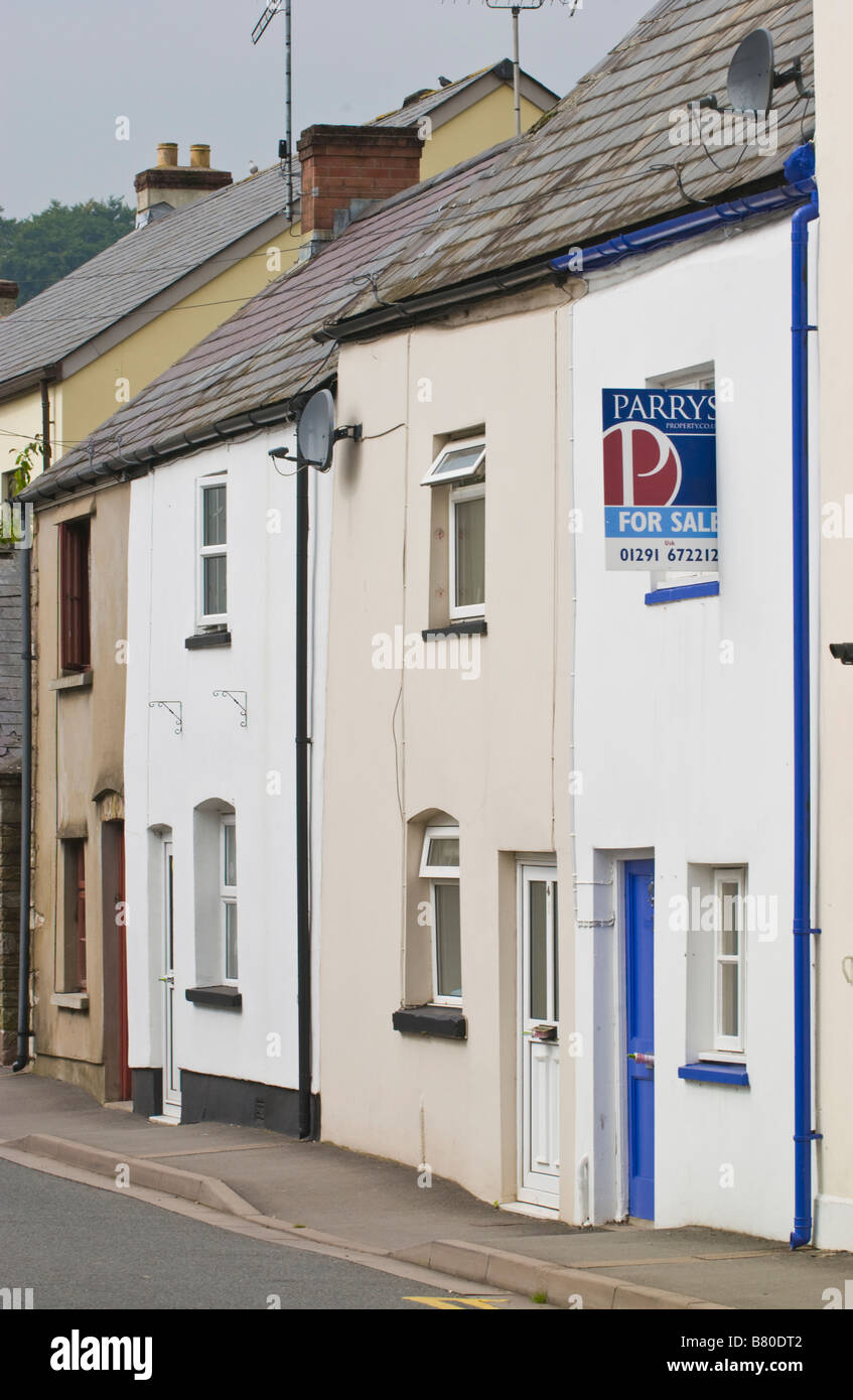 Typical rural town housing terraced house for sale in Usk Monmouthshire
