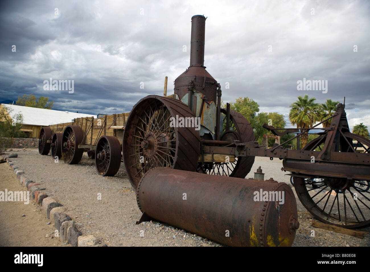 Old Dinah used in borox mining Death Valley National Park California Stock Photo