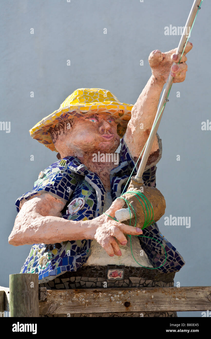 Artistic statue of fisherman Stock Photo Alamy