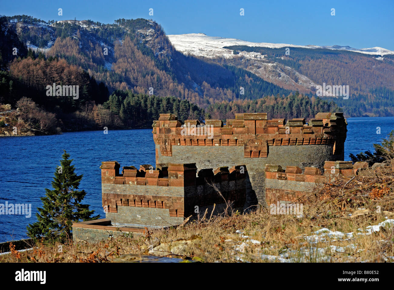 Water drawoff tower, Thirlmere Reservoir. Lake District National Park