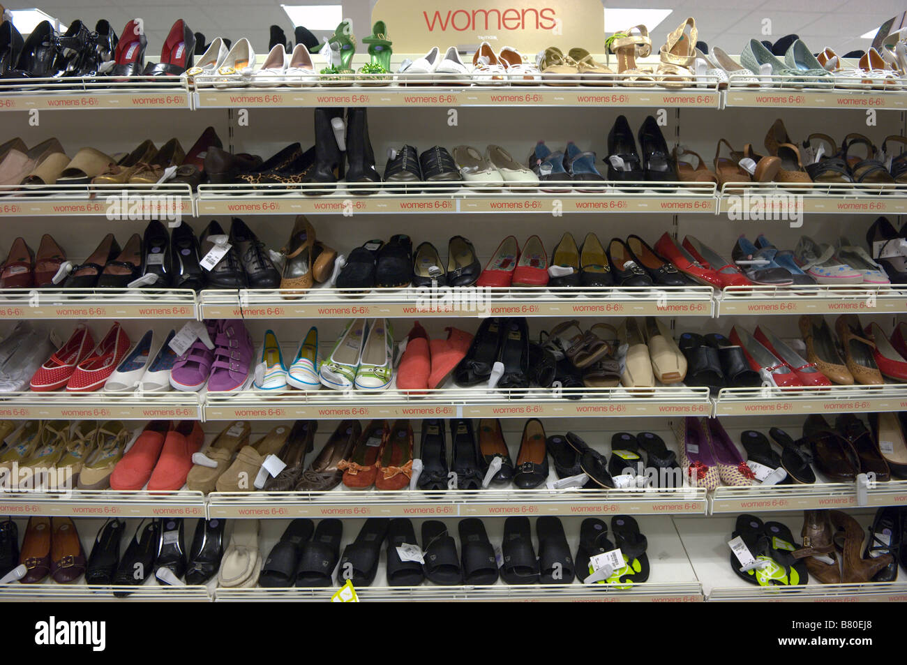 Shoes on a rack at TKMaxx Carmarthen Wales United Kingdom Europe Stock  Photo - Alamy