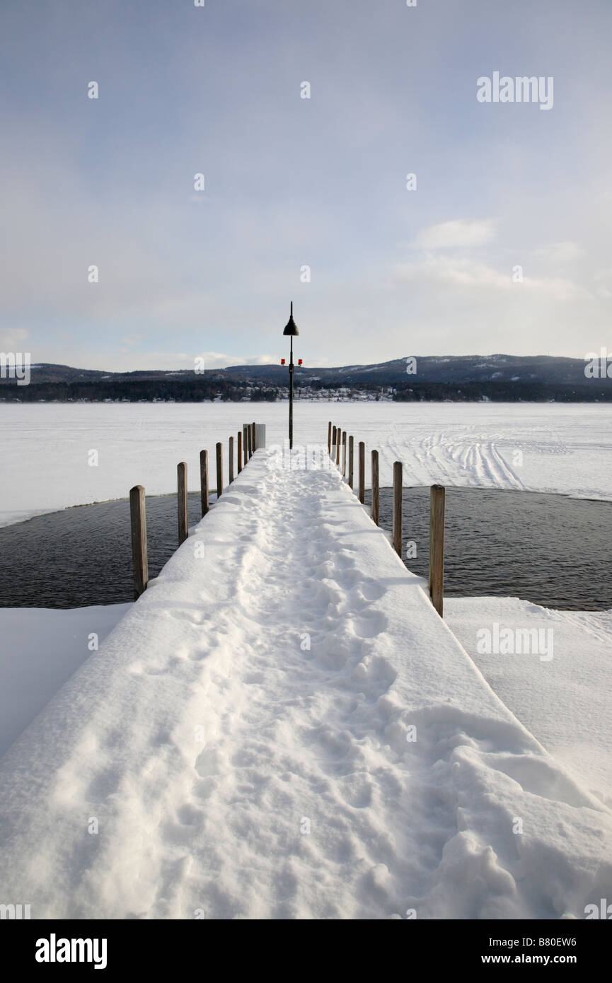 Newfound Lake from Wellington State Park during the winter months