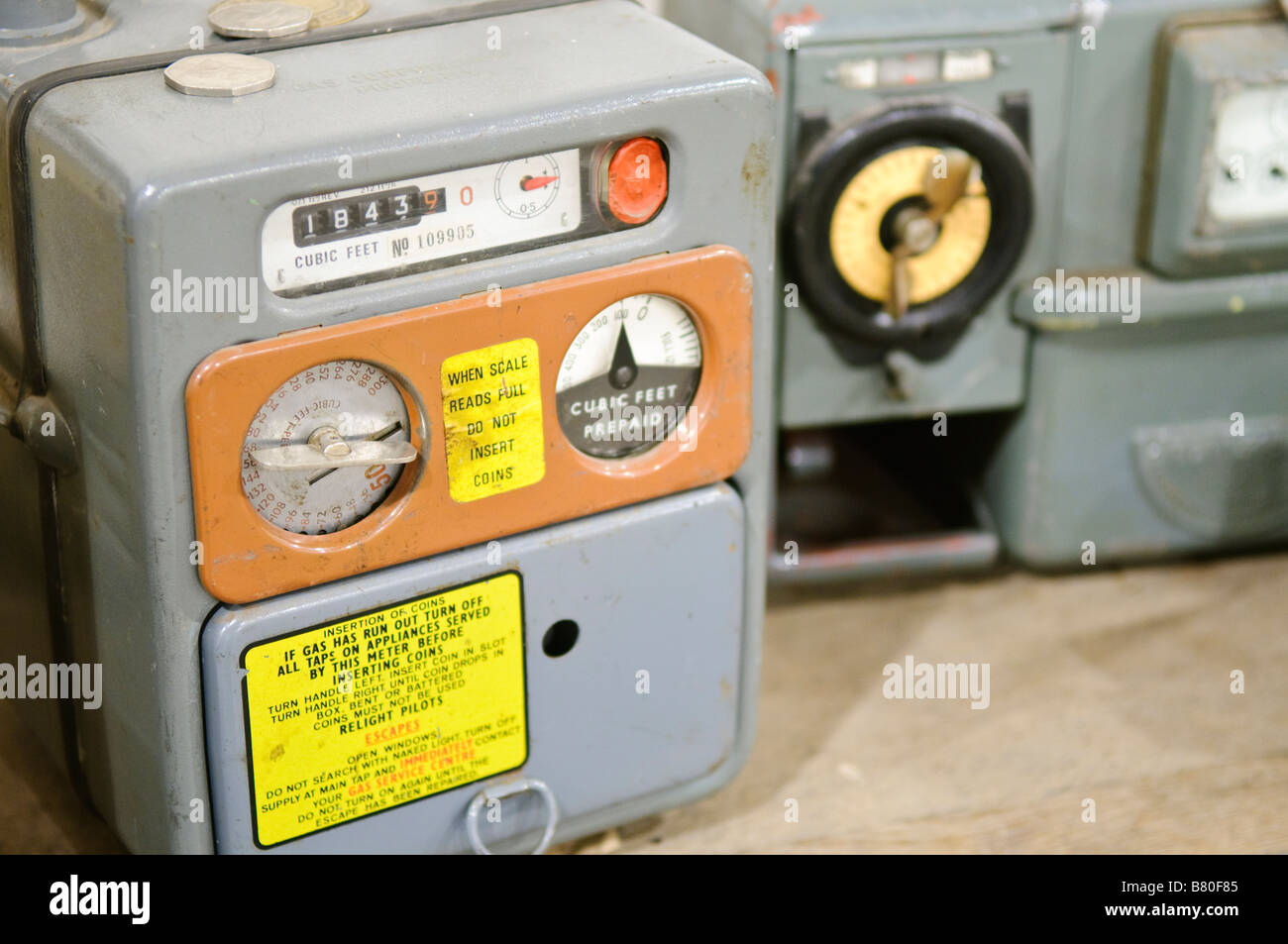 Gas meter from 1960s and 1970s Stock Photo Alamy