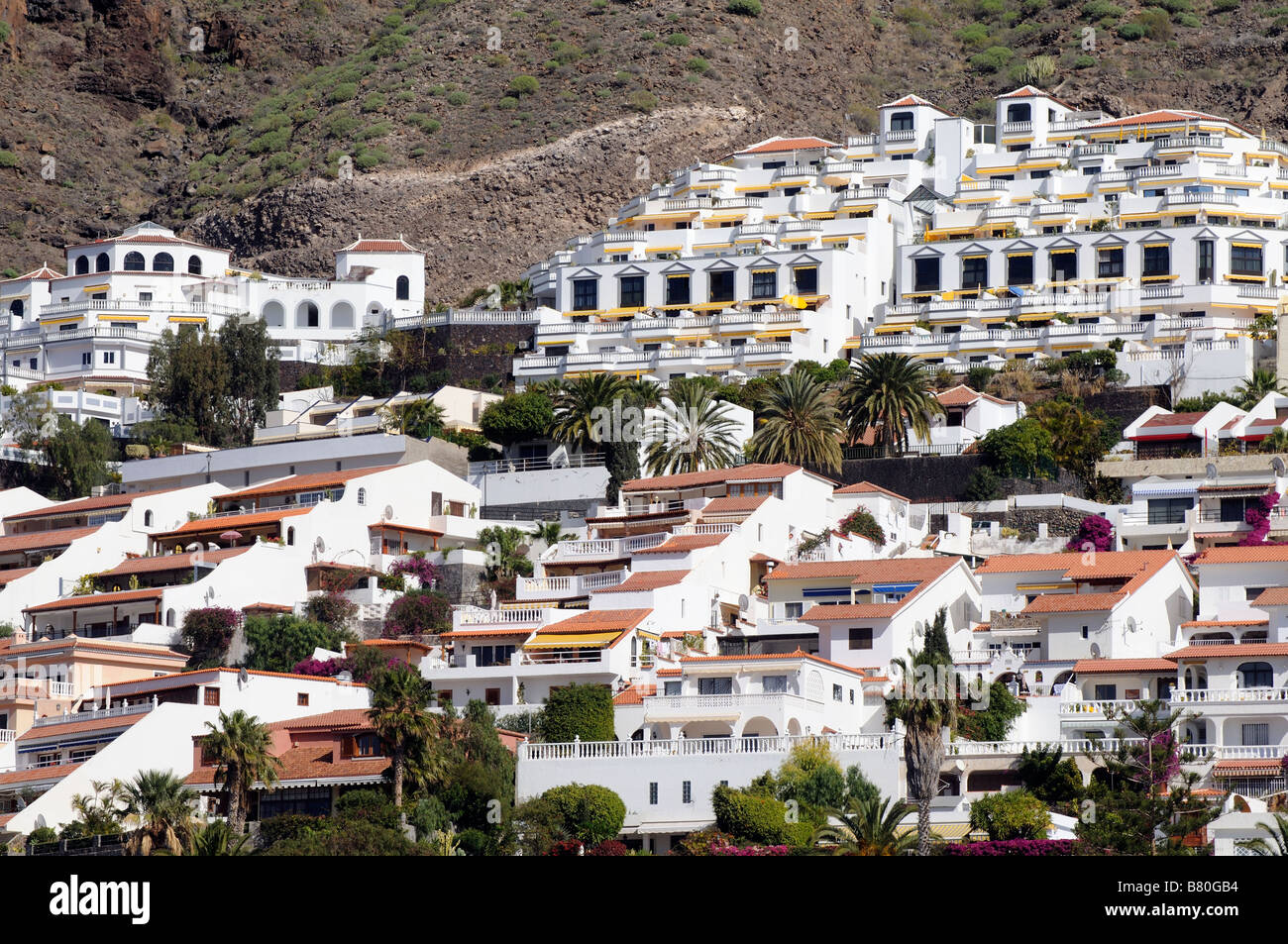 Mountainside holiday homes at Los Gigantes southern Tenerife Canary