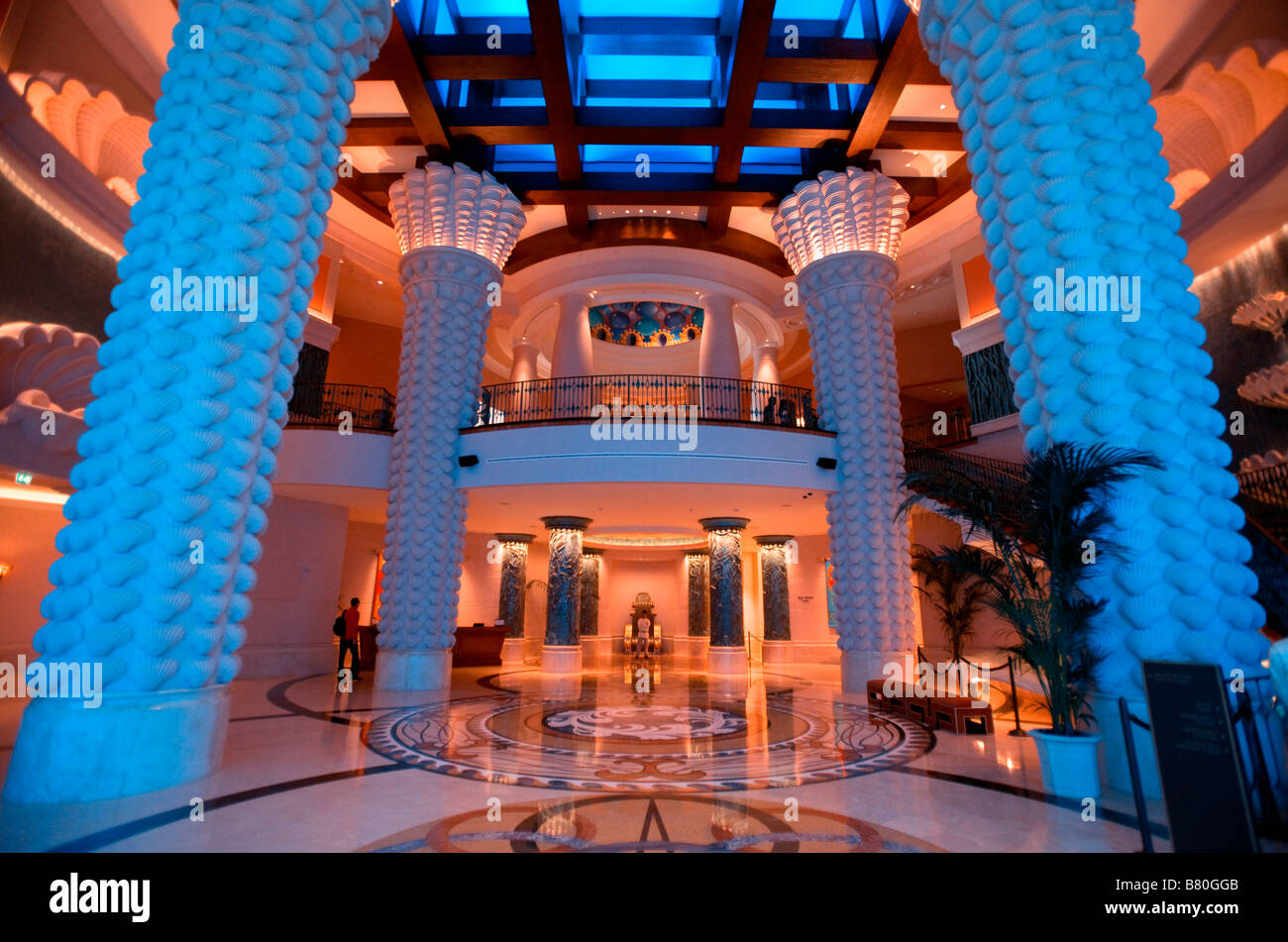 the lobby of Atlantis hotel at Palm Jumeirah Dubai Stock Photo