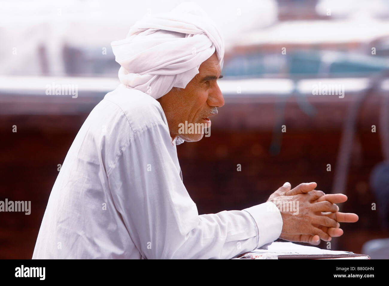 muslim man in Diera Dubai Stock Photo