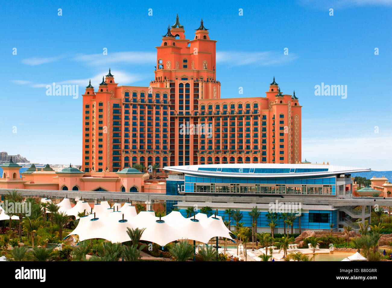 The Atlantis hotel at Palm Jumeirah Dubai Stock Photo