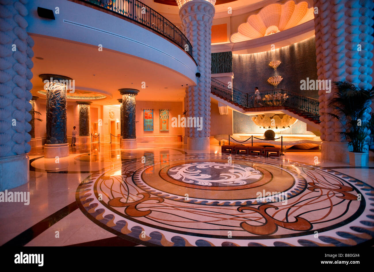 the lobby of the Atlantis hotel at palm Jumeirah Dubai Stock Photo