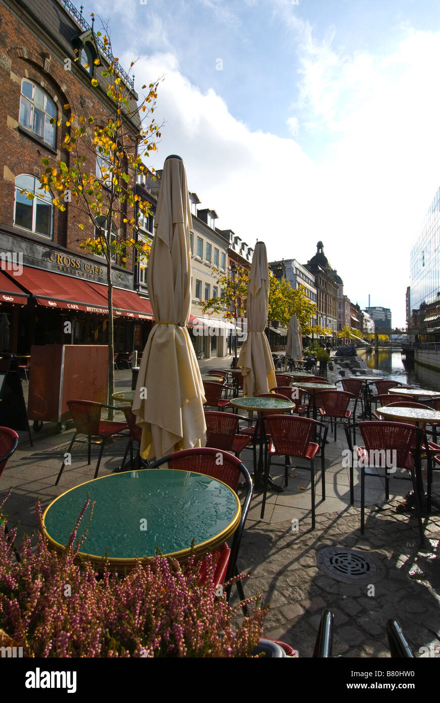 A pavement cafe on Aboulevarden, Arhus, Denmark. Stock Photo