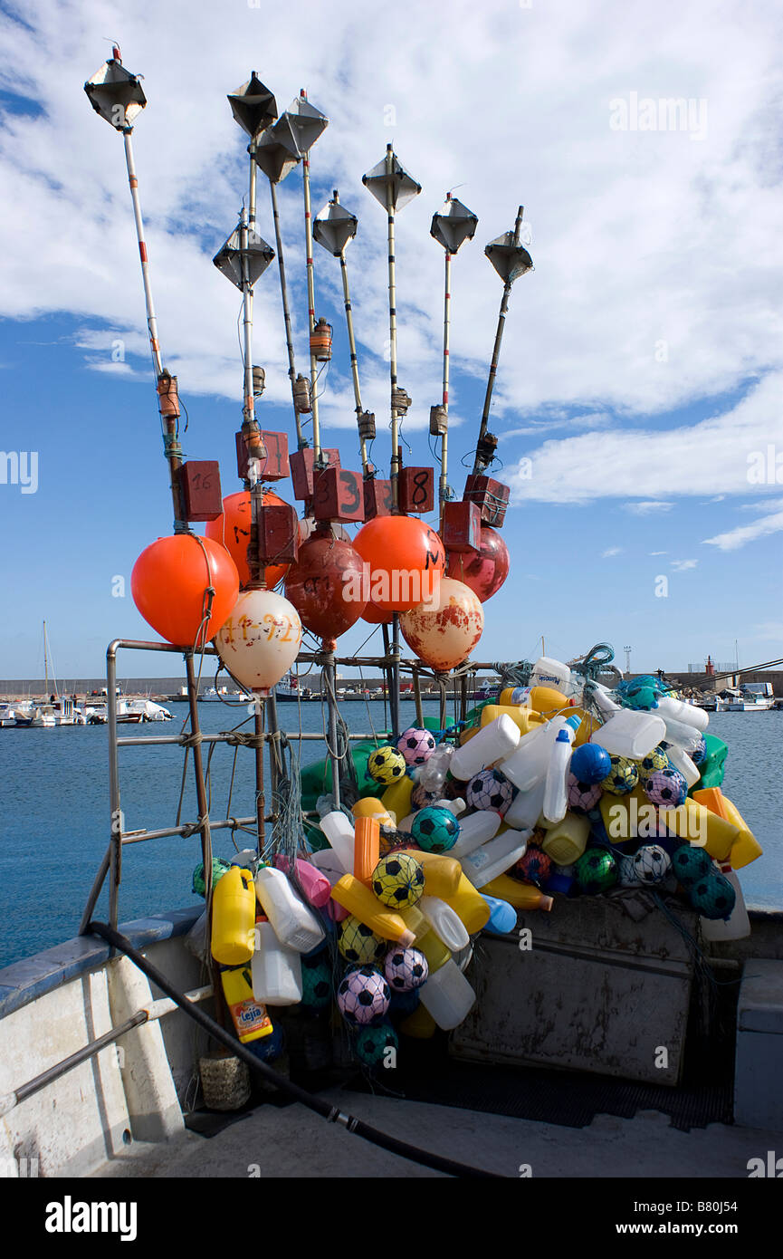 Fishing bouys at Garrucha harbour Spain Stock Photo