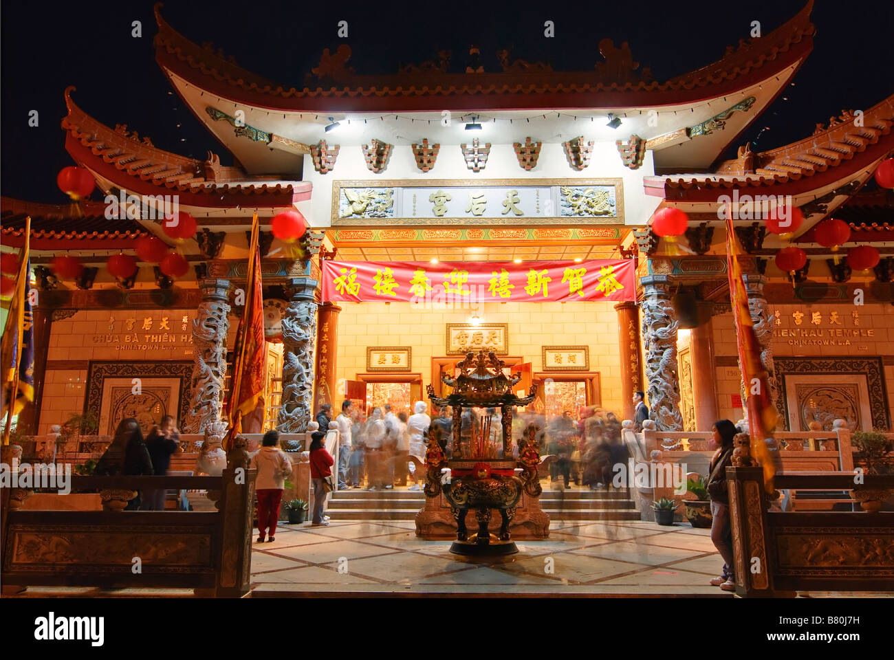 Thien Hau Temple, a Taoist Temple in Chinatown of Los Angeles. Stock Photo