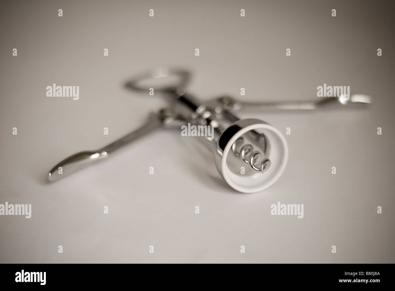 Butterflyarm corkscrew in black & white Stock Photo Alamy