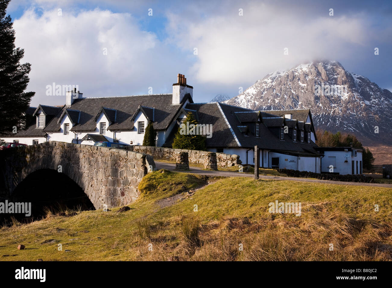 Kingshouse and Buachaille Etive Mor, Glen Coe, Scotland Stock Photo