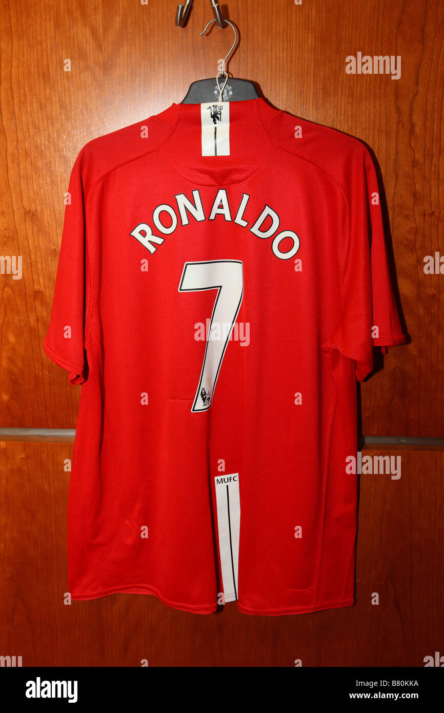 Ronaldo's shirt - Manchester United Football Ground, Old Trafford Stock Photo