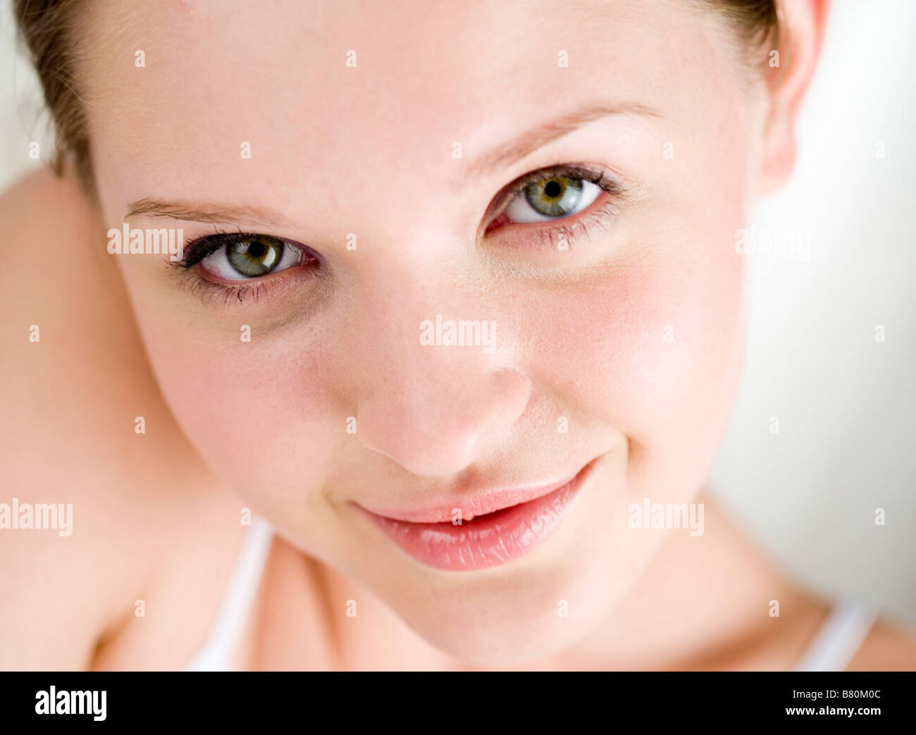 Young woman smiling looking at the camera Stock Photo
