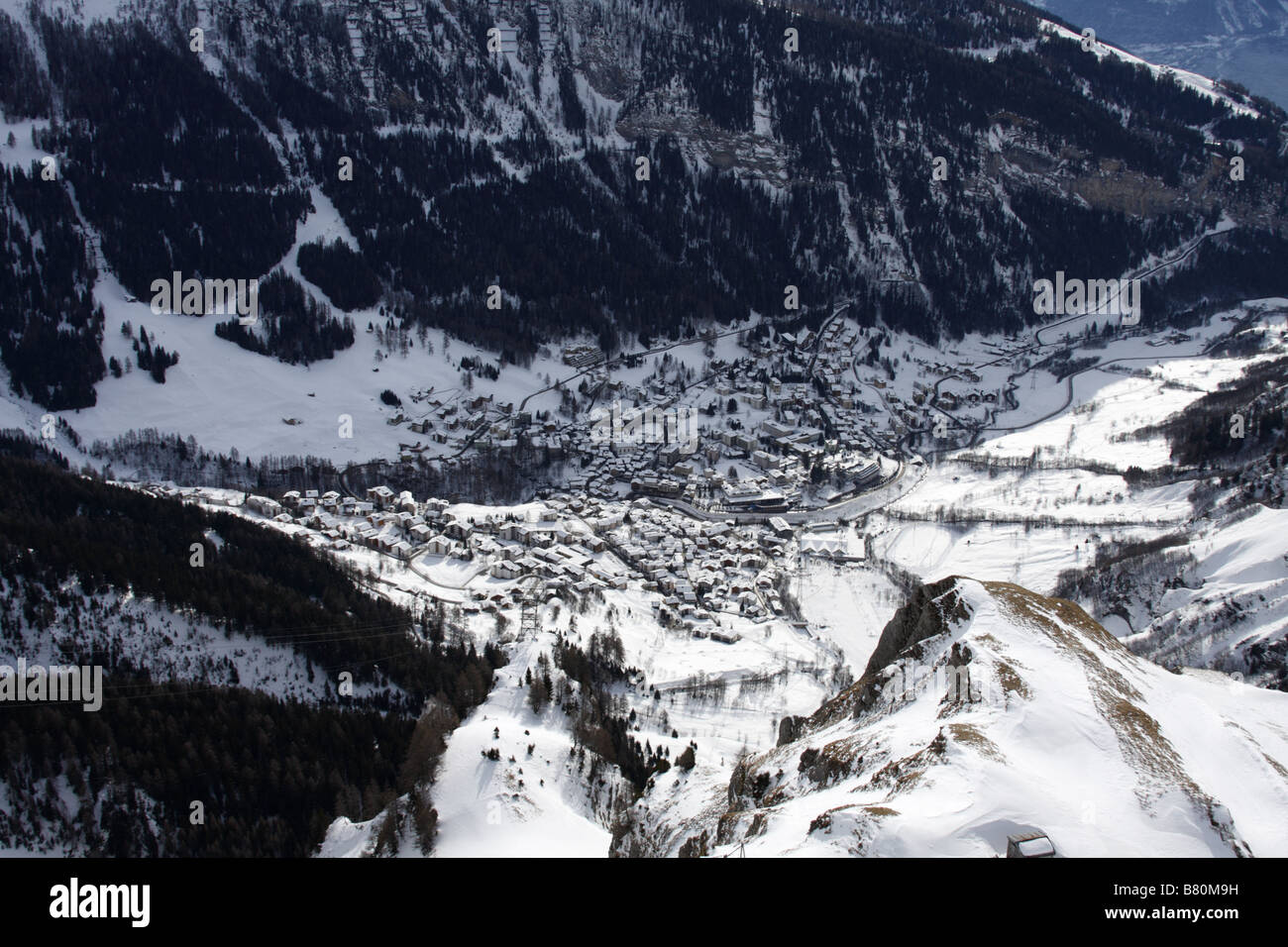 Aerial view of Leukerbad, Switzerland Stock Photo - Alamy