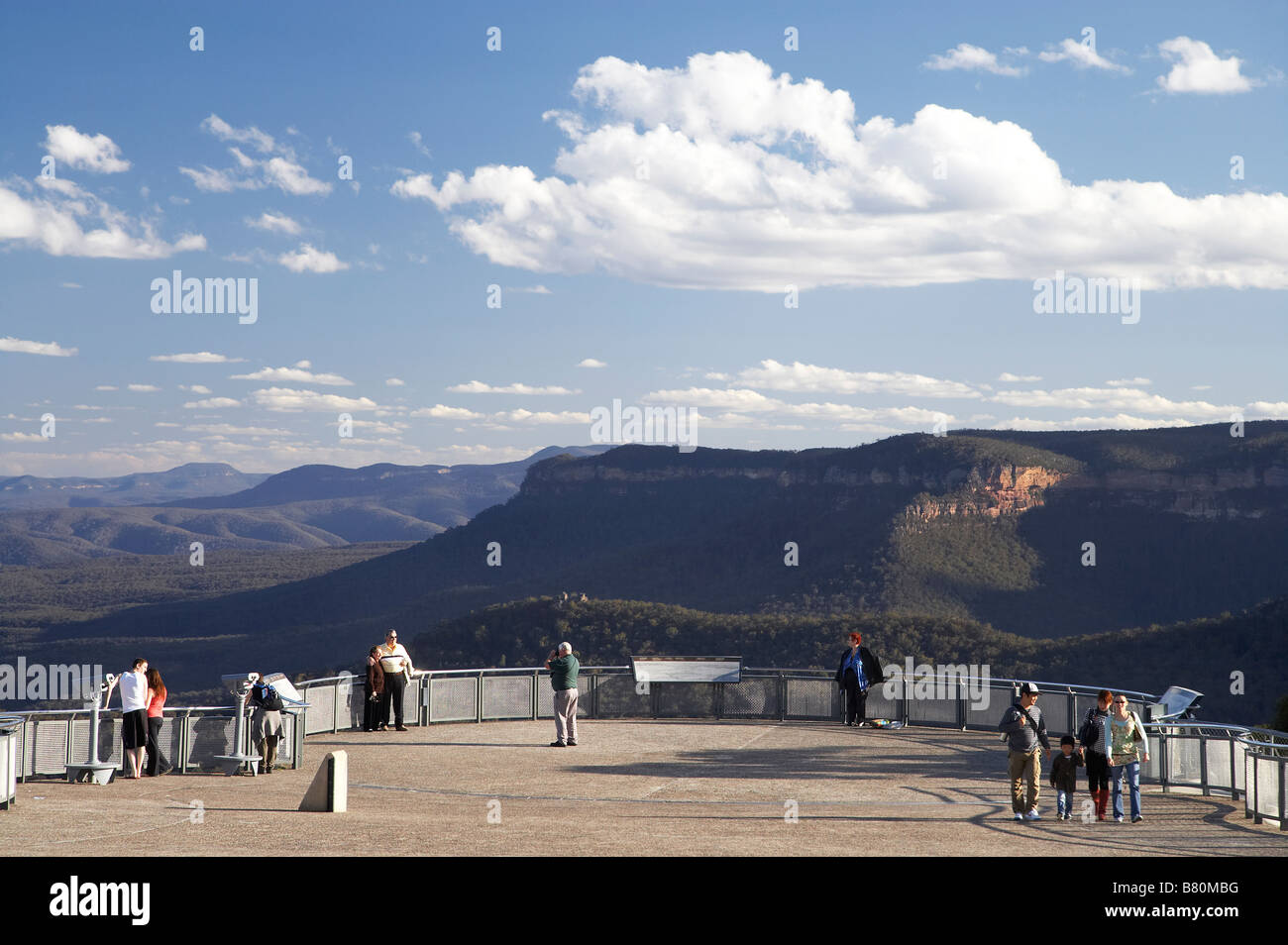 View across Jamison Valley from Echo Point Katoomba Blue Mountains New South Wales Australia Stock Photo