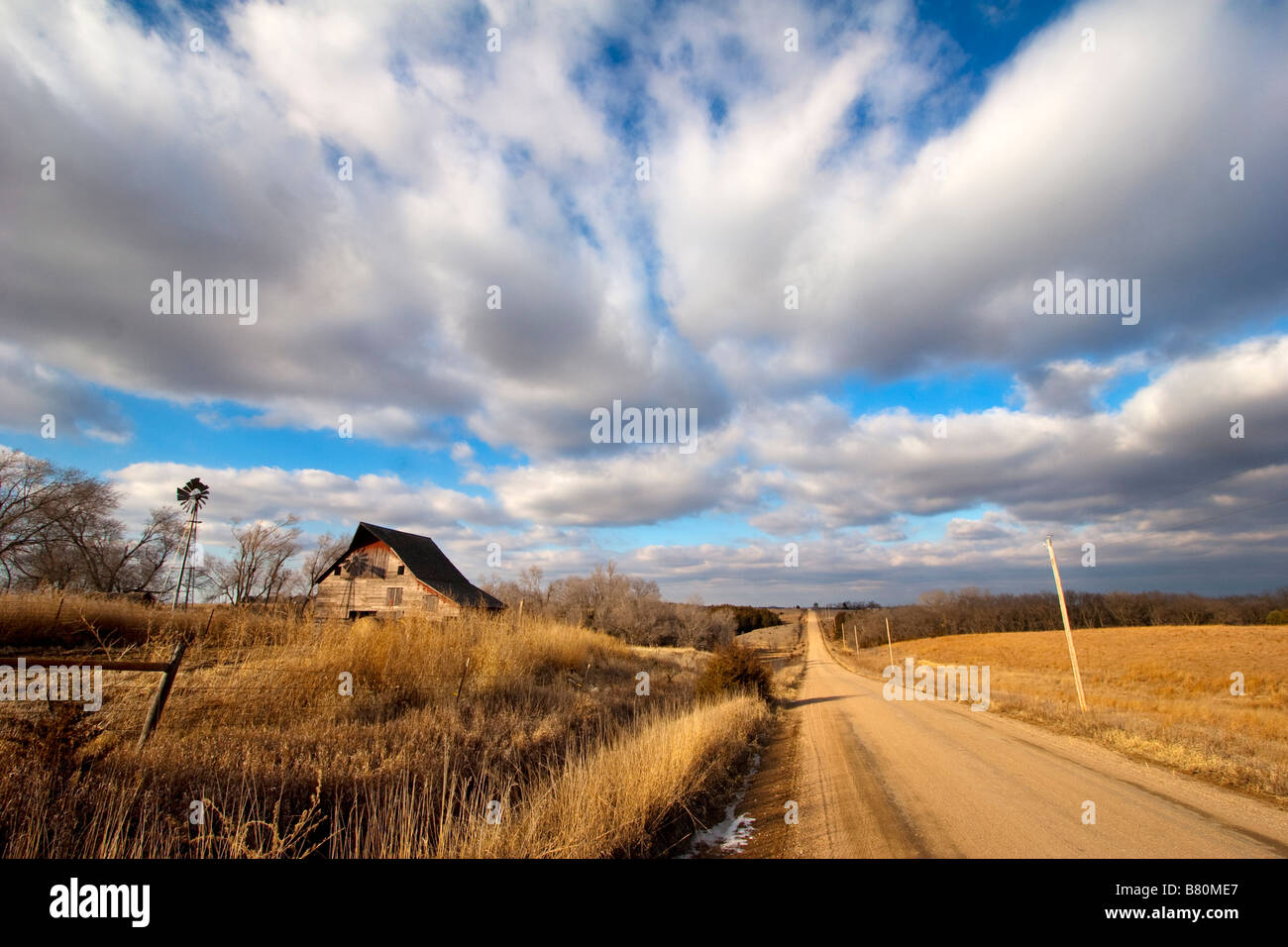 A rural road in eastern Nebraska USA January 19 2009 Stock Photo Alamy