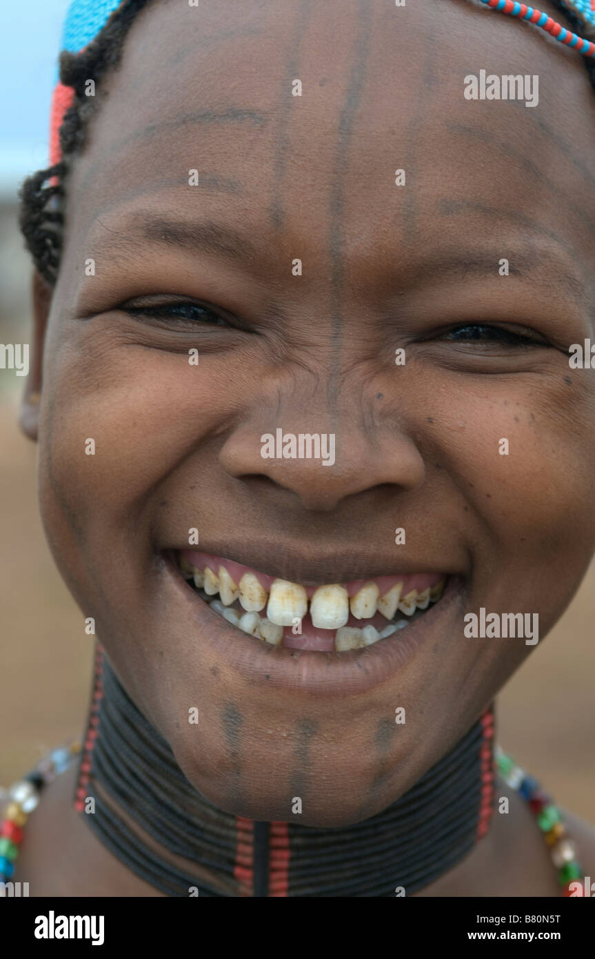 Aari tribal woman Omovalley Ethiopia Africa Stock Photo