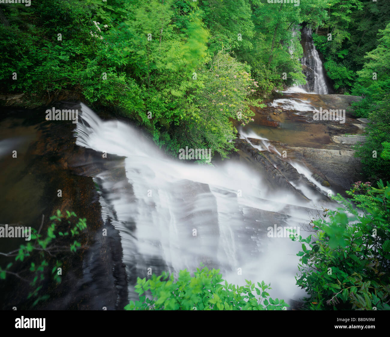 NORTH CAROLINA - Connestee and Batson Creek Falls in the Appalachian Mountains near Brevard. Stock Photo