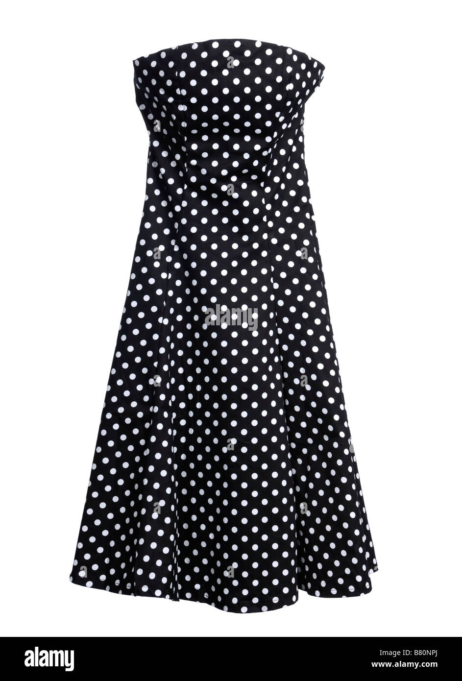 Black polka dot dress Stock Photo
