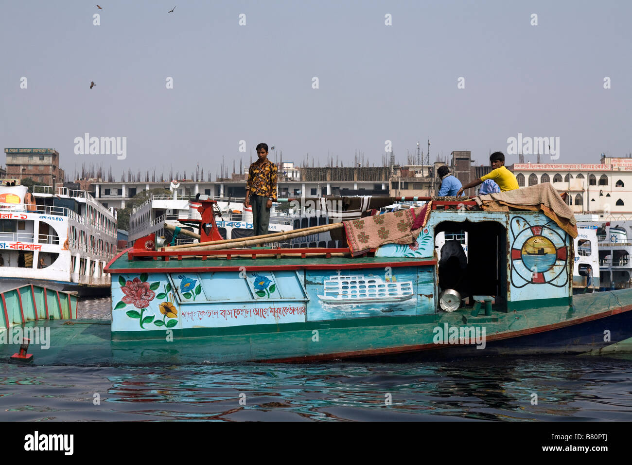 Boat on Buriganga River Bangladesh Stock Photo
