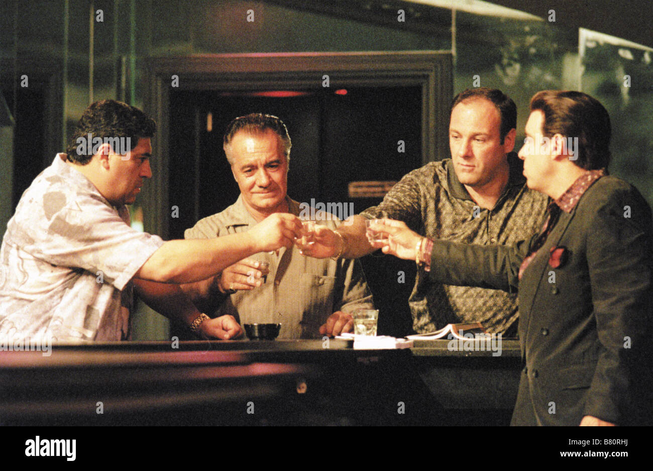 The Sopranos  TV-Series 1999-2007 USA 2000 Season 2  Created by David Chase Vincent Pastore, Tony Sirico, James Gandolfini, Steve Van Zandt Stock Photo