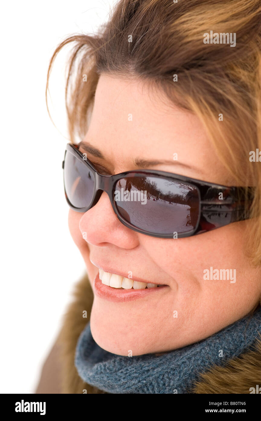 portrait Woman on sun glasses close up Stock Photo - Alamy