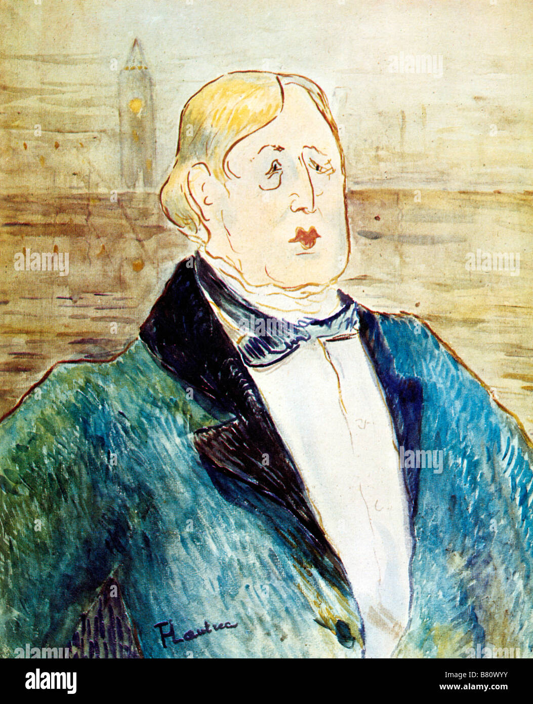 Oscar Wilde Toulouse Lautrec 1895 portrait by the French artist of the wit and writer on the eve of his trial in London Stock Photo