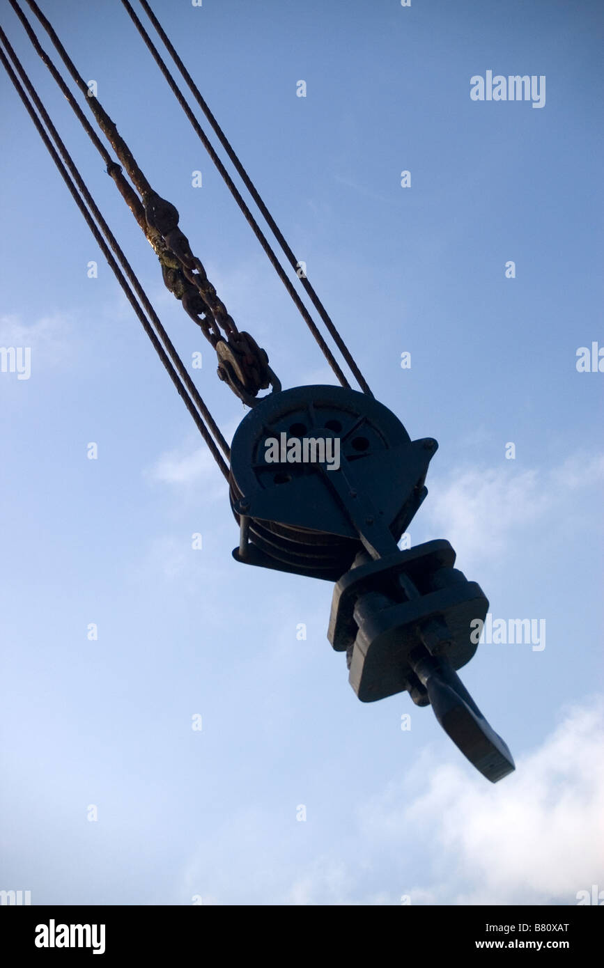 old disused crane in the port of Santander Stock Photo