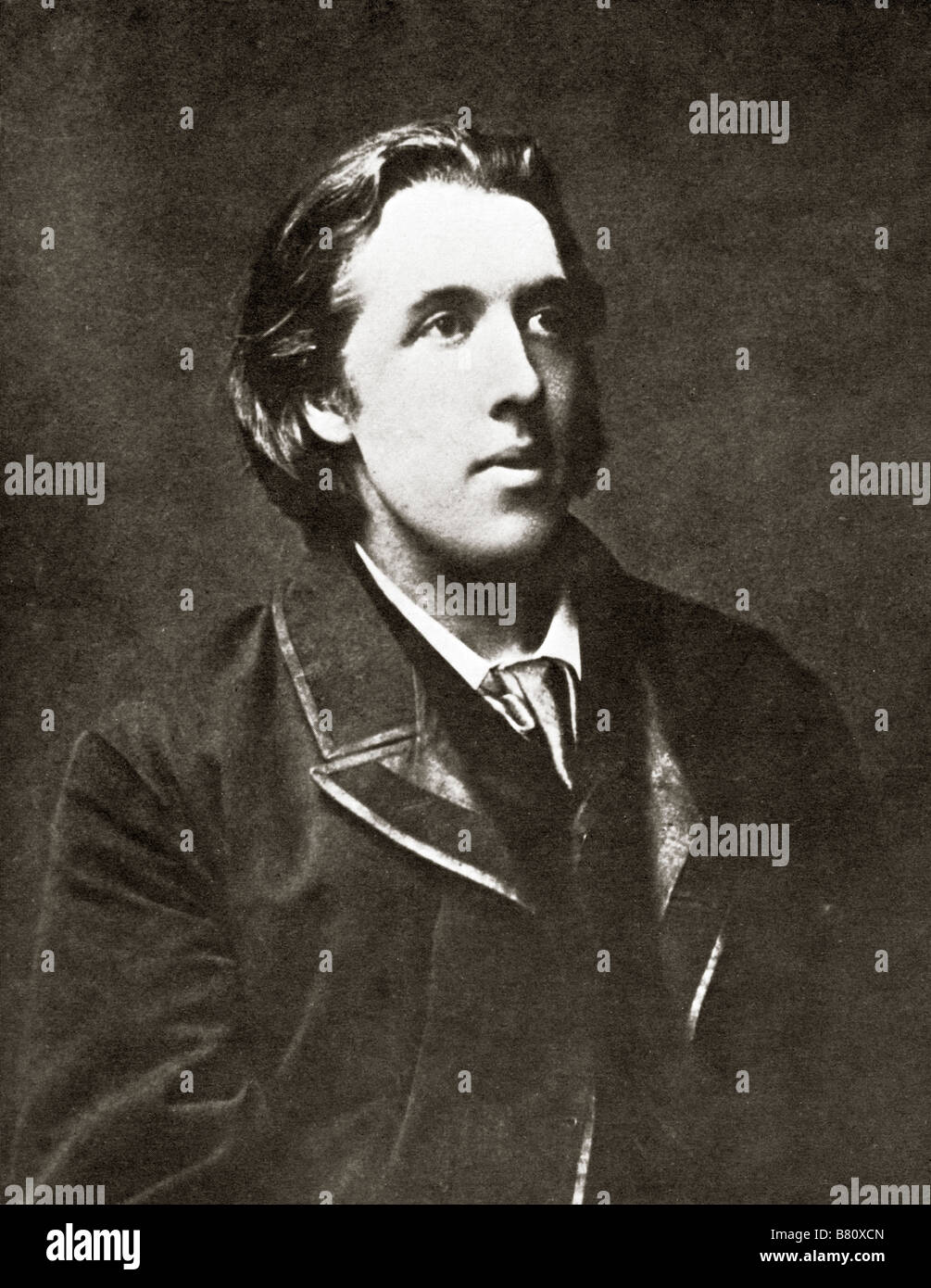 Oscar Wilde 1878 photographic portrait of the Irish wit and dramatist on his leaving Oxford University Stock Photo