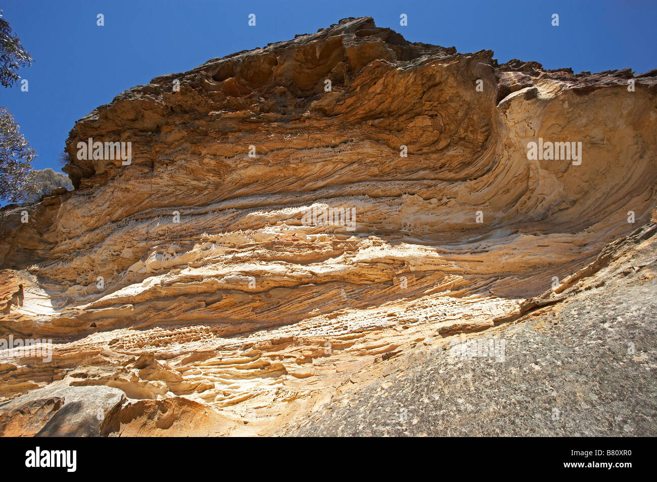 Wind Eroded Cave Near Anvil Rock And Grose Valley Near Blackheath Blue