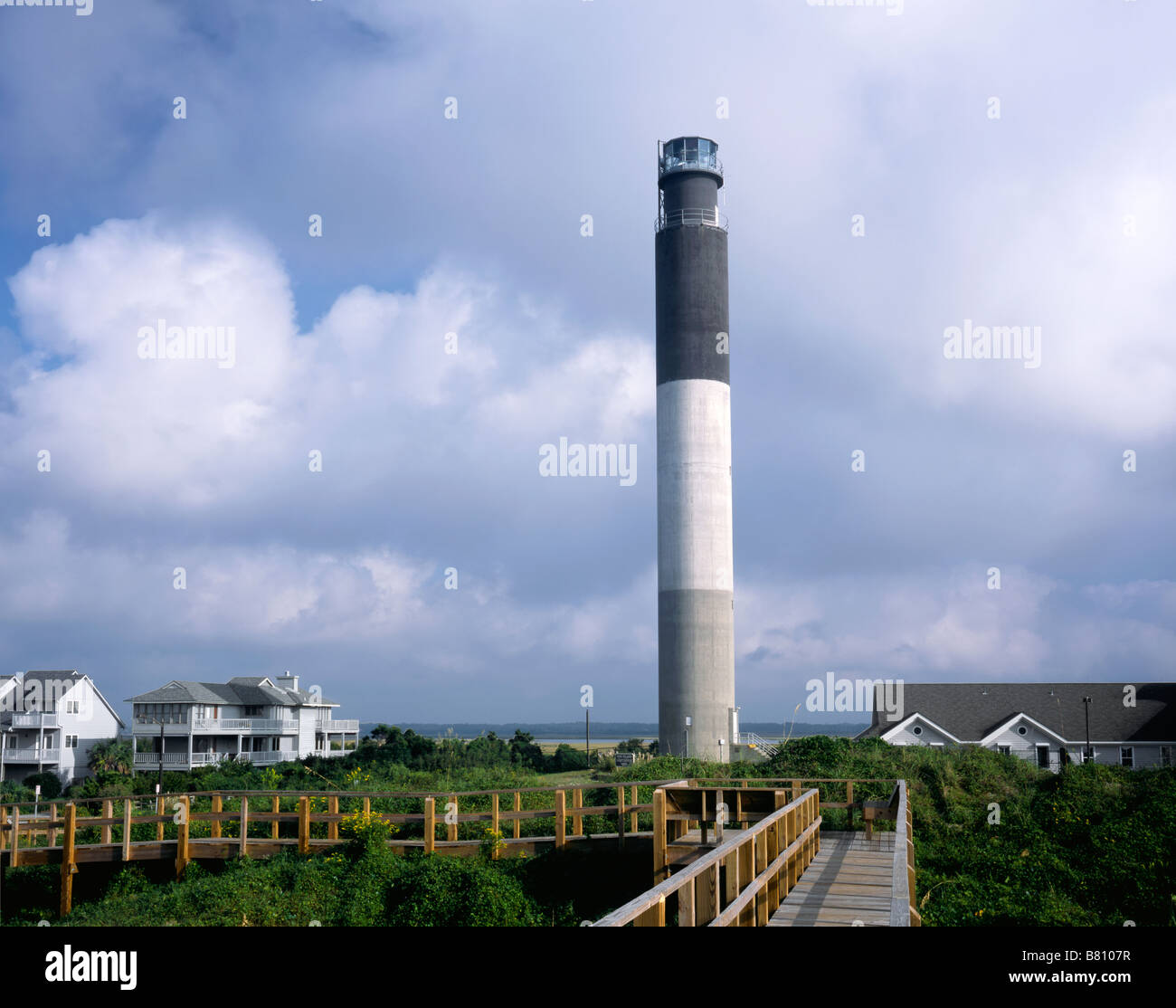 NORTH CAROLINA Oak Island Lighthouse on Long Bay near the mouth of