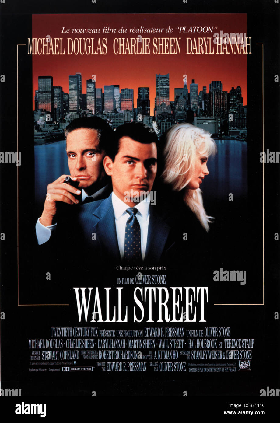 Wall Street  Year: 1987 USA Michael Douglas, Charlie Sheen, Daryl Hannah  Director: Oliver Stone Stock Photo