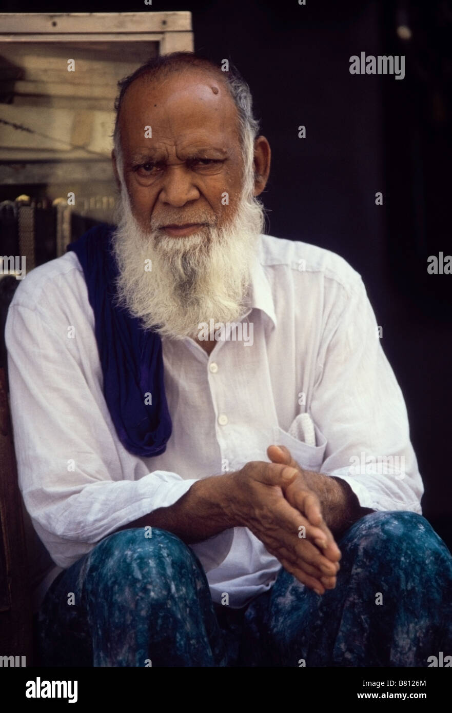 Indian man white beard in hi-res stock photography and images - Alamy