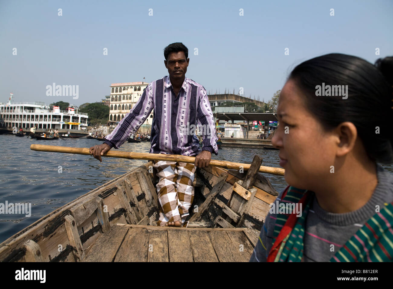 Boat ride Buriganga River Dhaka Bangladesh Stock Photo
