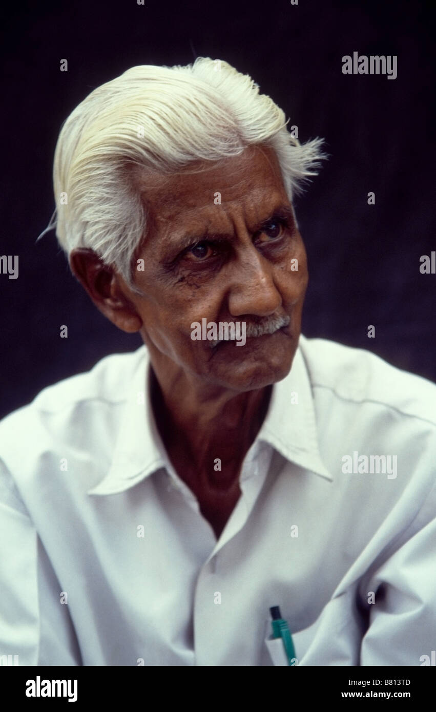 An Indian Man With White Hair Combed Back Stock Photo 22152605
