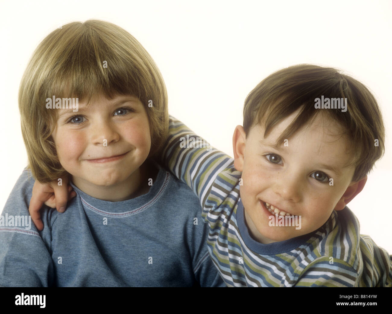 Portrait of two happy boys Stock Photo - Alamy