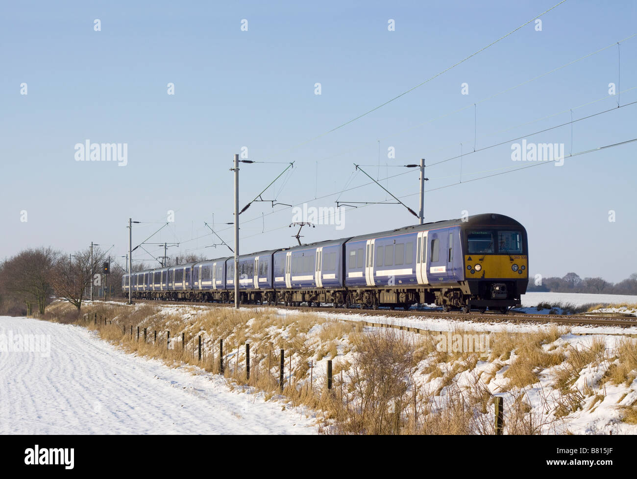 National Express East Anglia Desiro electric multiple unit train at Marks Tey Stock Photo