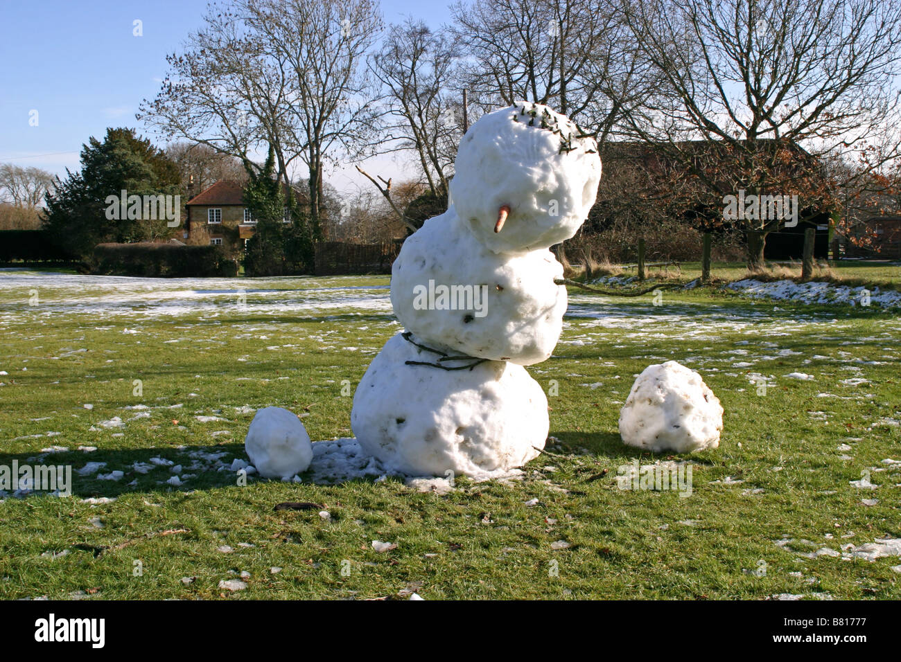 Melting Snowman Stock Photo 8375935