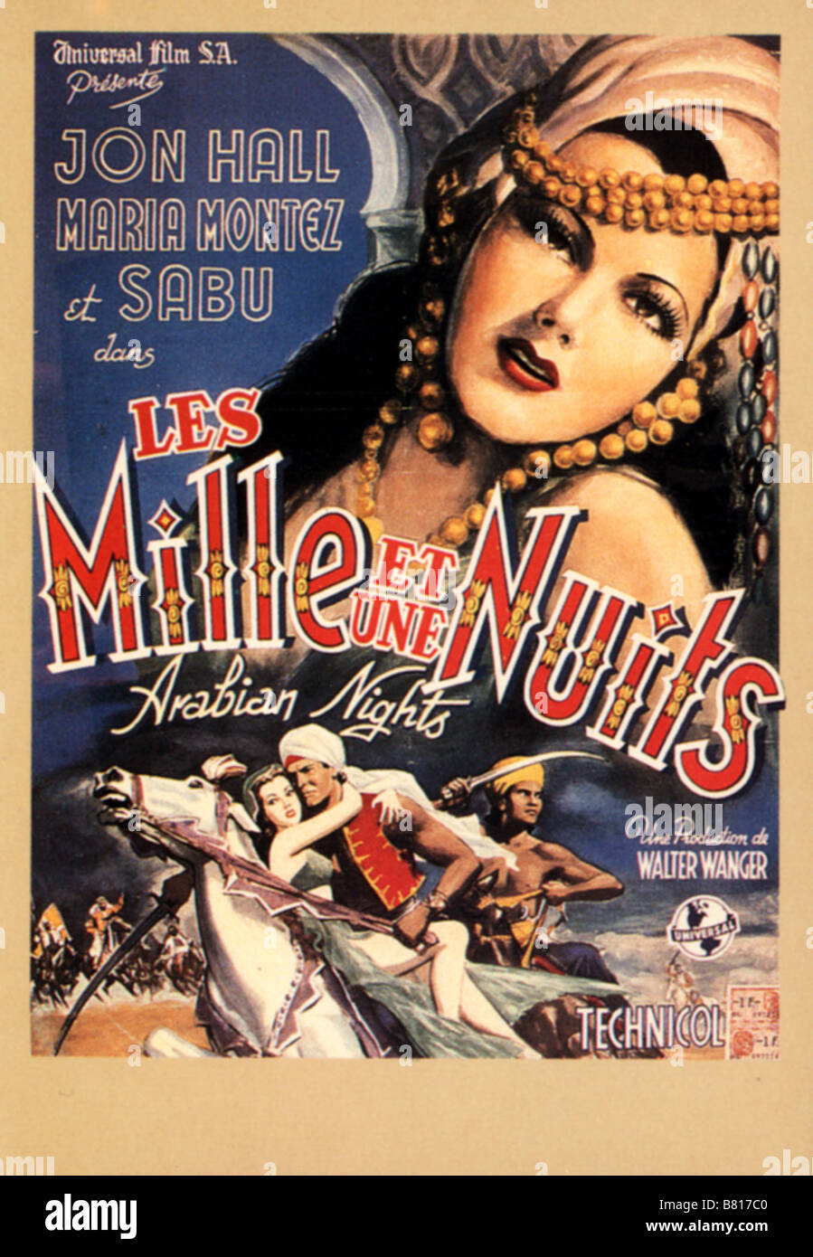 Les mille et nuits  Year: 1942 -  Arabian Nights  Year: 1942 USA Maria Montez Affiche, Poster  Director: John Rawlins Stock Photo