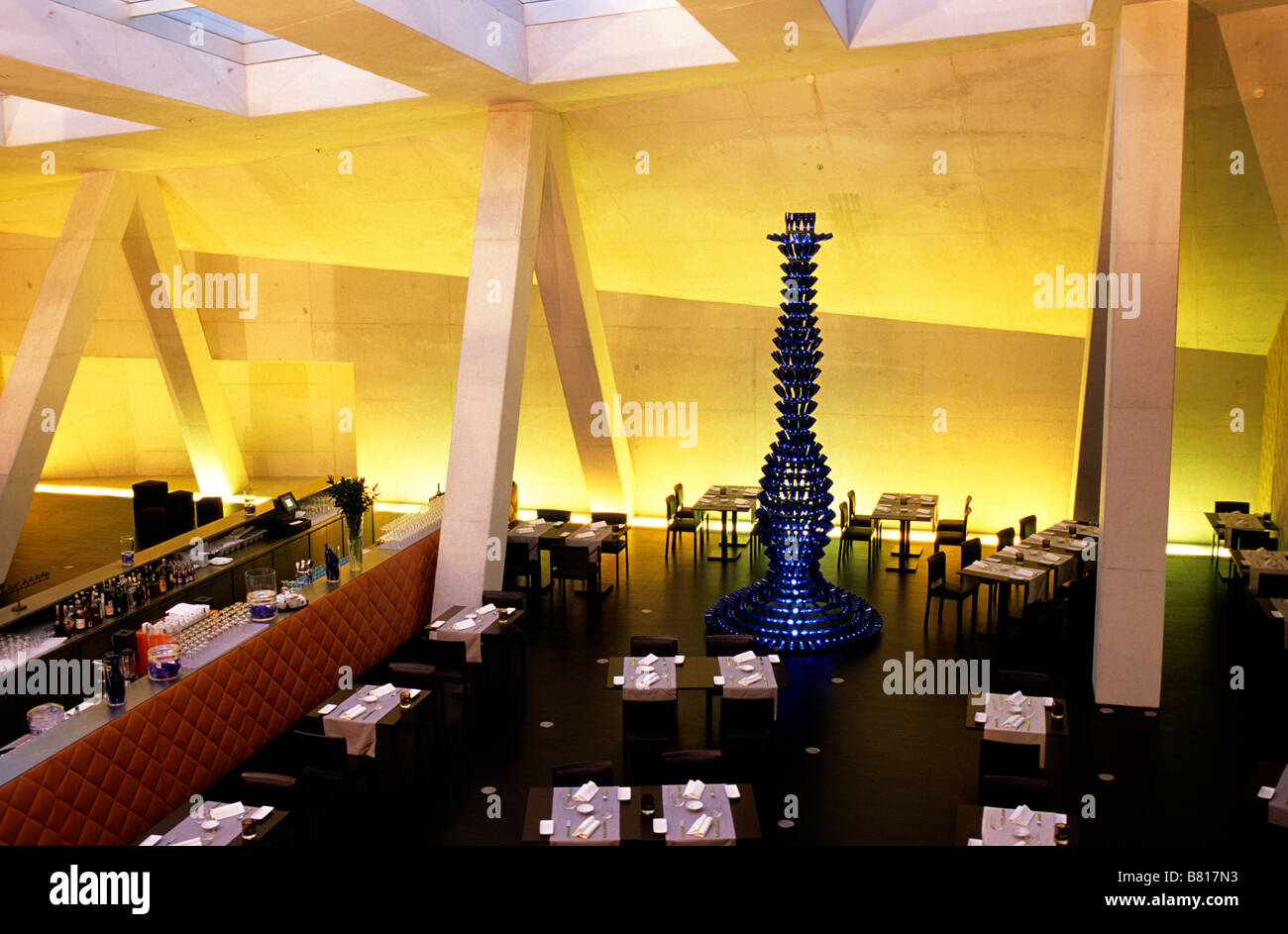 The interior of Kool Restaurant in the Casa da Música, Oporto, northern Portugal Stock Photo