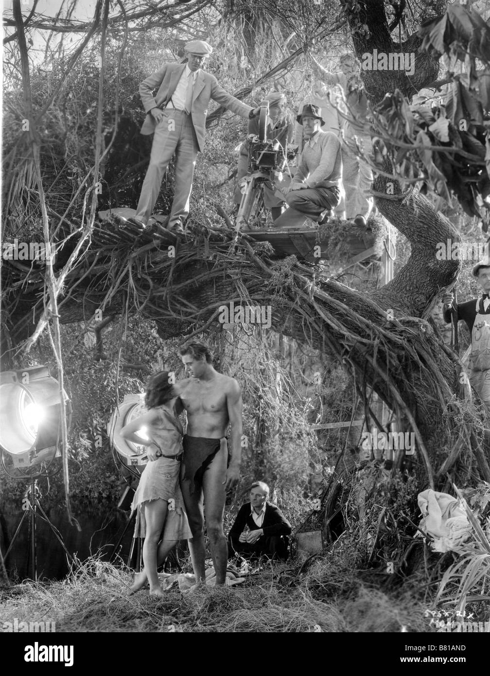 Tarzan the Ape man Year: 1932 USA Director: W.S. Van Dyke Johnny Weissmuller, Maureen O'Sullivan, W.S. Van Dyke Shooting picture Stock Photo