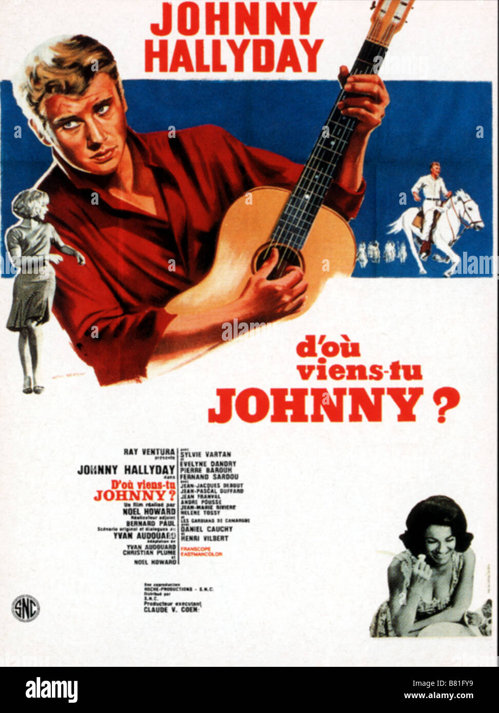 D'où viens-tu, Johnny? Year: 1964 USA Johnny Hallyday Director: Noël Howard  Movie poster (Fr Stock Photo - Alamy