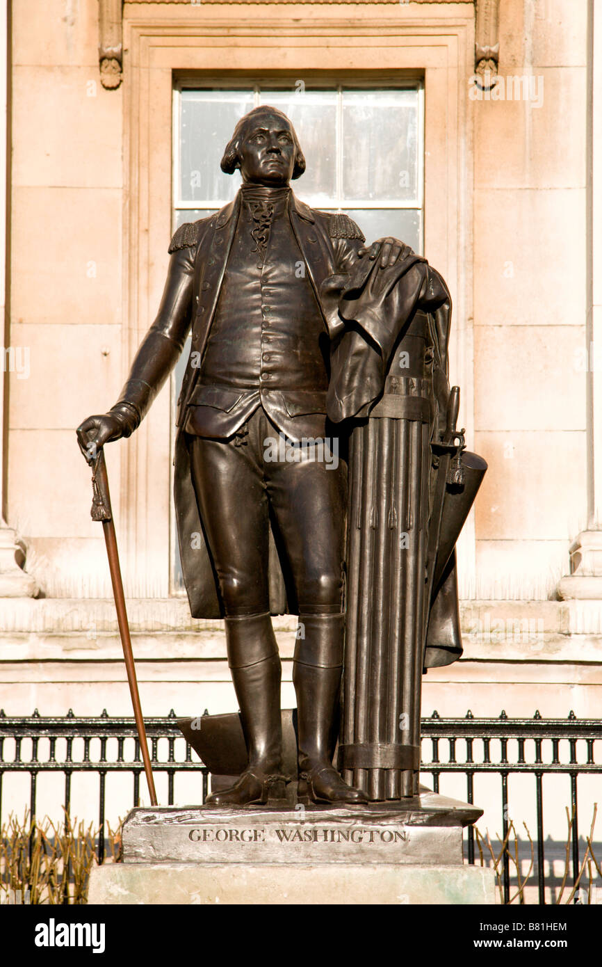 The statue of Washington in front of the National Gallery