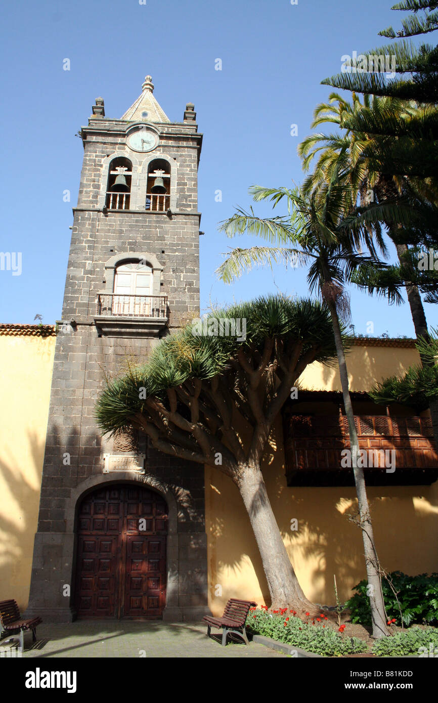 Old Streets of UNESCO World Heritage listed City of La Laguna on the Spanish Canary Island of Tenerife Stock Photo